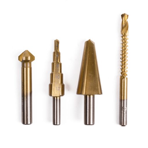 hss boren set 4 delig - stappenboor - freesboor - verzinkboor - kegelboor - borenset - boorset - hofftech