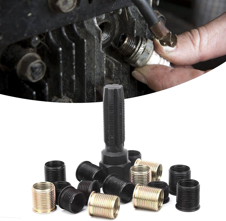 16 delige bougiedraad reparatie set - tapset schroefdraad reparatie bougiegat&nbsp;- bougie schoefdraad herstel bussenset