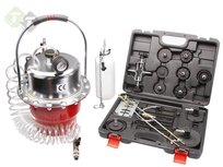 Remontluchter op pers lucht, Rem ontluchting set, ontluchtingsset met adapters Remontluchter op pers lucht, Rem ontluchting set, ontluchtingsset met adapters