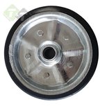 Wiel met stalen velg voor zware neuswiel, 20mm as, 200mm diameter, 60mm asgat breedte Wiel met stalen velg voor zware neuswiel, 20mm as, 200mm diameter, 60mm asgat breedte
