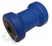 Kielrol blauw, Kielrol, Kimrol, Bootrol, Steunrol, Begeleiding rol, 126mm x 92mm, asgat van 21mm Kielrol blauw, Kielrol, Kimrol, Bootrol, Steunrol, Begeleiding rol, 126mm x 92mm, asgat van 21mm