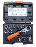 Doorsteekdopsleutel set, 15 in 1, Omschakelratel set, Hofftech Doorsteekdopsleutel set, 15 in 1, Omschakelratel set, Hofftech