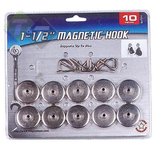 Magnetische haken 10-delig, draag capaciteit van 3.5kg, diameter van 35mm Magnetische haken 10-delig, draag capaciteit van 3.5kg, diameter van 35mm
