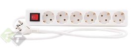 Stekkerdoos, 6 voudig, met schakelaar, 230 Volt, max 2500 Watt Stekkerdoos, 6 voudig, met schakelaar, 230 Volt, max 2500 Watt