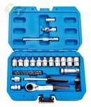 Doorsteekdopsleutel set, 1/4'', Meertands, 29-delig, Omschakelratel set, Spline doppen set Doorsteekdopsleutel set, 1/4'', Meertands, 29-delig, Omschakelratel set, Spline doppen set