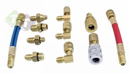 Airco adapter set - 11 delig - Koppelingsset voor R12 R134A A/C - SATRA Airco adapter set - 11 delig - Koppelingsset voor R12 R134A A/C - SATRA
