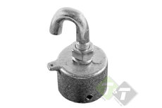 Eindstuk ronde haak, Ronde haak van 14mm, Buisdiameter van 43mm Eindstuk ronde haak, Ronde haak van 14mm, Buisdiameter van 43mm
