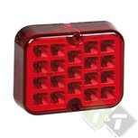 LED mistachterlicht, 12 Volt, 100mm x 80mm x 25mm montage maatvoering LED mistachterlicht, 12 Volt, 100mm x 80mm x 25mm montage maatvoering