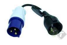 CEE verloop contrastekker, 230 Volt, 16 Ampere, 3 draads, CE keuring CEE verloop contrastekker, 230 Volt, 16 Ampere, 3 draads, CE keuring