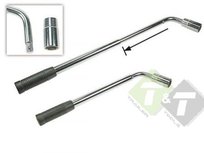 Wielmoersleutel telescopisch, 17 en 19 mm, 355 tot 530mm Wielmoersleutel telescopisch, 17 en 19 mm, 355 tot 530mm