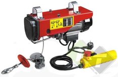 Electrische lier, capaciteit 100kg/200kg, hefhoogte 5.5M/11M, 510 Watt Electrische lier, capaciteit 100kg/200kg, hefhoogte 5.5M/11M, 510 Watt