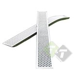 Gebogen aluminium oprijplaat per set, 200cm x 20cm x 3.5cm (L x B x H), max. belasting 400KG Gebogen aluminium oprijplaat per set, 200cm x 20cm x 3.5cm (L x B x H), max. belasting 400KG