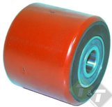 Palletwagenwiel klein, Breedte wiel 70mm, diameter 80mm, asmaat 20mm Palletwagenwiel klein, Breedte wiel 70mm, diameter 80mm, asmaat 20mm