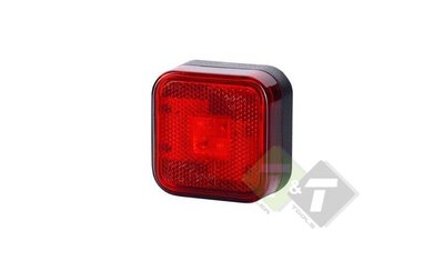 Breedtelamp, vierkant LED, ROOD, 12 tot 24 Volt - Trailer And Tools Breedtelamp, vierkant LED, ROOD, 12 tot 24 Volt - Trailer And Tools